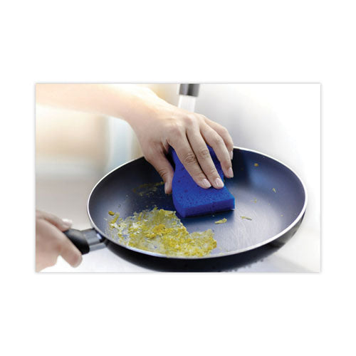 Non-scratch Multi-purpose Scrub Sponge, 4.4 X 2.6, 0.8" Thick, Blue, 3/pack.