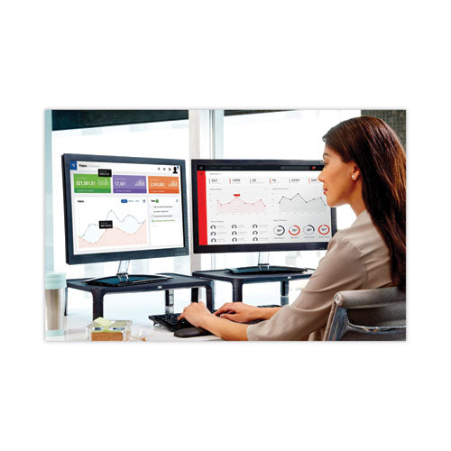 Adjustable Monitor Stand, 16" X 12" X 1.75" To 5.5", Black, Supports 20 Lbs.