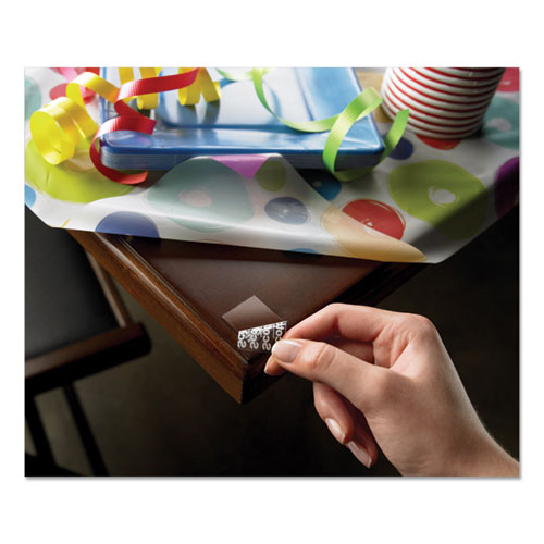 Restickable Mounting Tabs, Removable, Repositionable, Holds Up To 1 Lb (4 Tabs), 1 X 1, Clear, 18/pack.