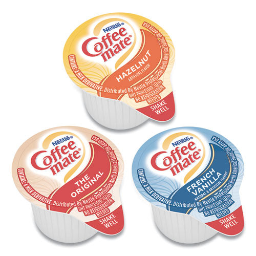 Liquid Coffee Creamer, French Vanilla/hazelnut/original, 0.38 Oz Mini Cups, 150 Cups/carton.