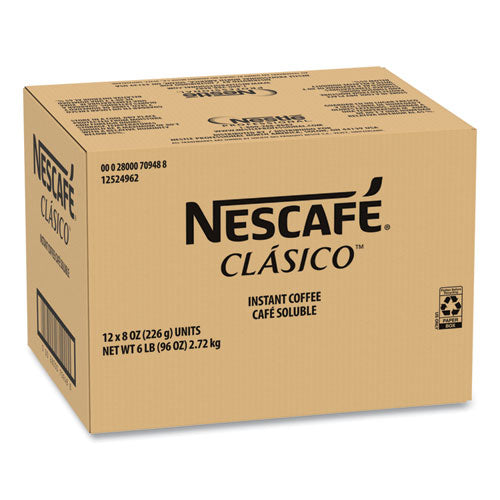 Clasico Dark Roast Instant Coffee, 8 Oz, 12/carton.