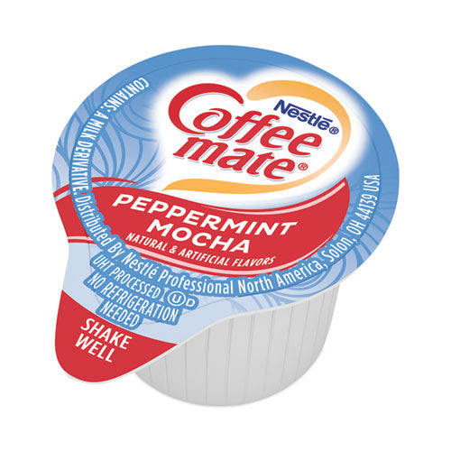 Liquid Coffee Creamer, Peppermint Mocha,0.38 Oz Mini Cups, 50/box, 4 Boxes/carton, 200 Total/carton