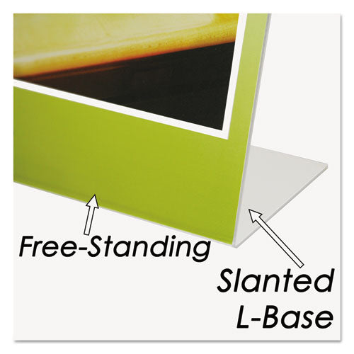 Clear Plastic Sign Holder, Stand-up, Slanted, 8.5 X 11