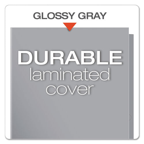High Gloss Laminated Paperboard Folder, 100-sheet Capacity, 11 X 8.5, Gray, 25/box.
