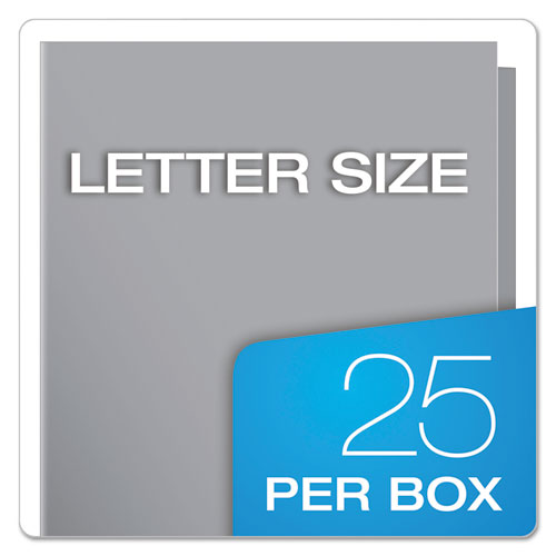 High Gloss Laminated Paperboard Folder, 100-sheet Capacity, 11 X 8.5, Gray, 25/box.