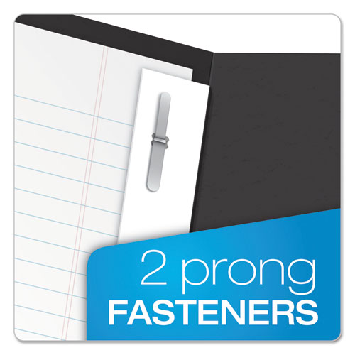 Twin-pocket Folders With 3 Fasteners, 0.5" Capacity, 11 X 8.5, Black 25/box.