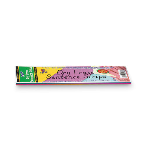 Dry Erase Sentence Strips, 12 X 3, Blue; Pink; Yellow, 30/pack.