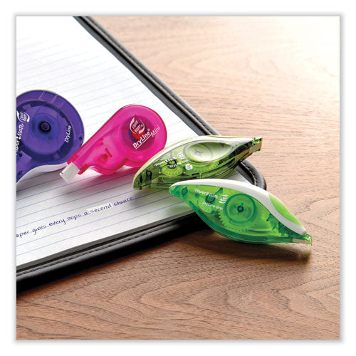 Dryline Grip Correction Tape, Recycled Dispenser, Green/white Applicator, 0.2" X 335", 2/pack.
