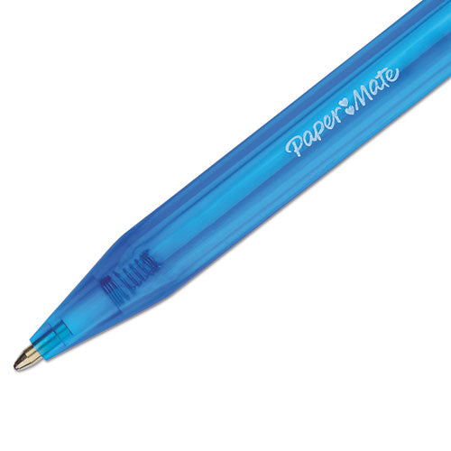 Inkjoy 100 Rt Ballpoint Pen, Retractable, Medium 1 Mm, Blue Ink, Translucent Blue Barrel, Dozen.