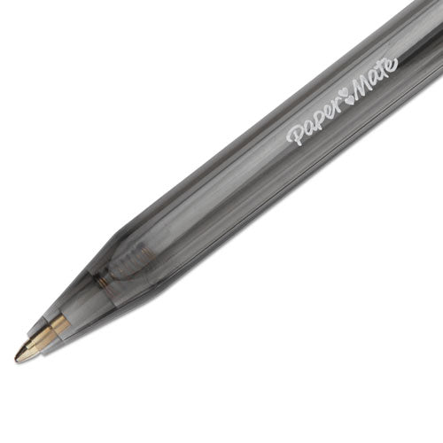 Inkjoy 100 Rt Ballpoint Pen, Retractable, Medium 1 Mm, Black Ink, Smoke/black Barrel, Dozen.