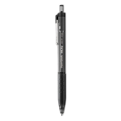 Inkjoy 300 Rt Ballpoint Pen, Retractable, Medium 1 Mm, Black Ink, Black Barrel, Dozen.