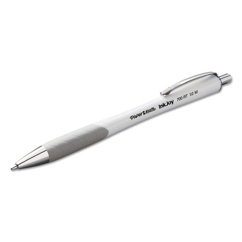 Inkjoy 700 Rt Ballpoint Pen, Retractable, Medium 1 Mm, Blue Ink, White/gray Barrel, Dozen.