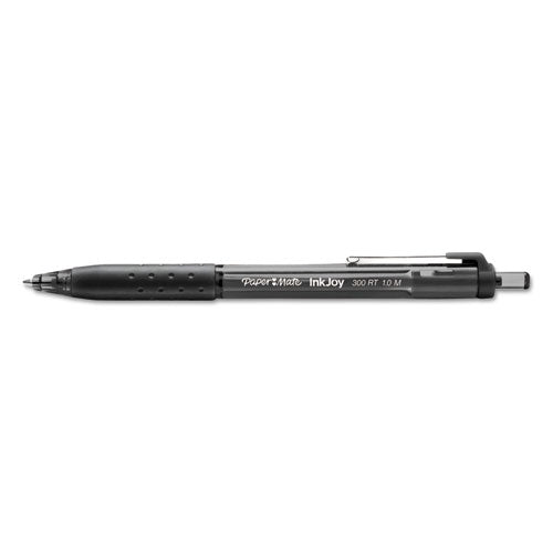 Inkjoy 300 Rt Ballpoint Pen, Refillable, Retractable, Medium 1 Mm, Black Ink, Black Barrel, 36/box.