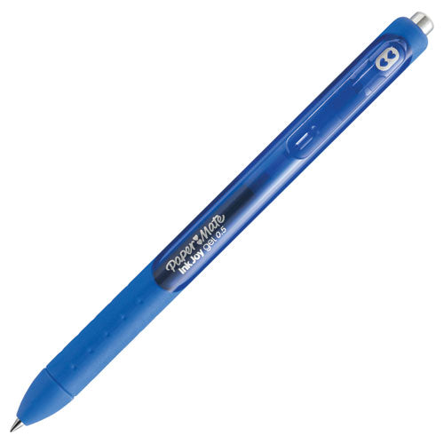 Inkjoy Gel Pen, Retractable, Fine 0.5 Mm, Blue Ink, Blue Barrel, Dozen.