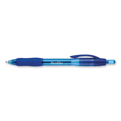 Profile Ballpoint Pen, Retractable, Bold 1.4 Mm, Blue Ink, Translucent Blue Barrel, 36/pack.