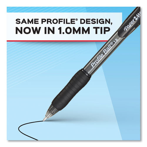 Profile Ballpoint Pen, Retractable, Medium 1 Mm, Black Ink, Translucent Black Barrel, 36/pack.