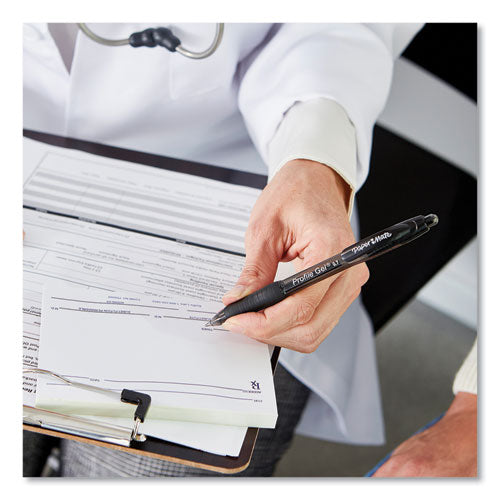 Profile Gel Pen, Retractable, Medium 0.7 Mm, Black Ink, Translucent Black Barrel, Dozen.