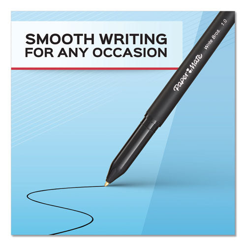 Write Bros. Ballpoint Pen Value Pack, Stick, Medium 1 Mm, Black Ink, Black Barrel, 60/pack