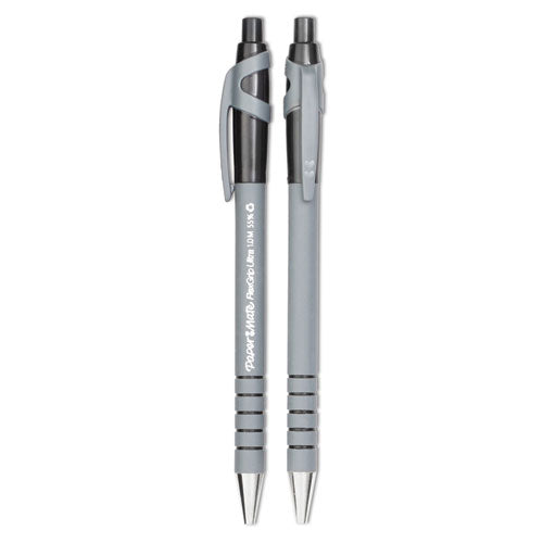 Flexgrip Ultra Ballpoint Pen, Retractable, Medium 1 Mm, Black Ink, Black/gray Barrel, Dozen
