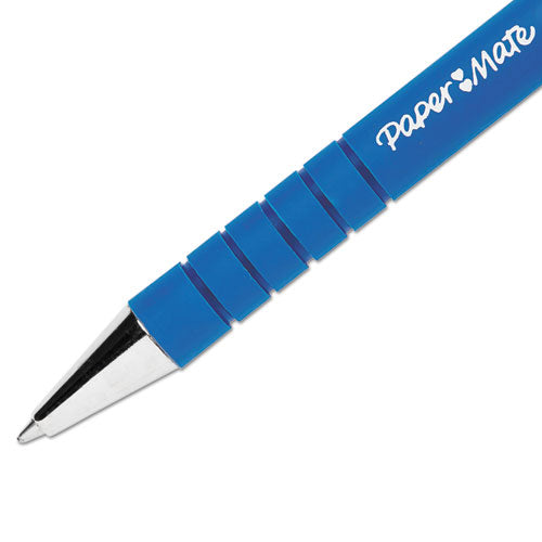 Flexgrip Ultra Recycled Ballpoint Pen, Retractable, Fine 0.8 Mm, Blue Ink, Black/blue Barrel, Dozen.