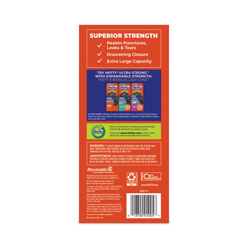 Strong Multipurpose Drawstring Trash Bags – 30 Gallon, 1.1 Mil, Black, 30" x 33", 74/Box