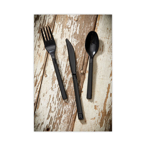 Meadoware Cutlery, Soup Spoon, Medium Heavy Weight, Black, 1,000/carton.