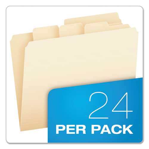 Divide It Up File Folder, 1/2-cut Tabs: Assorted, Letter Size, 0.75" Expansion, Manila, 24/pack.