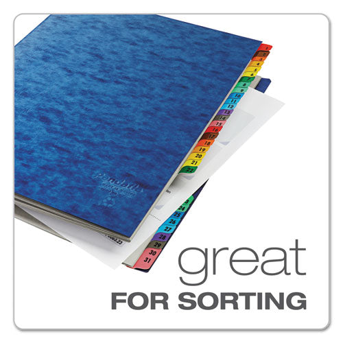 Expanding Desk File, 31 Dividers, Date Index, Letter Size, Blue Cover.