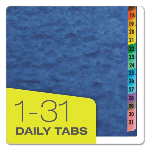 Expanding Desk File, 31 Dividers, Date Index, Letter Size, Blue Cover.