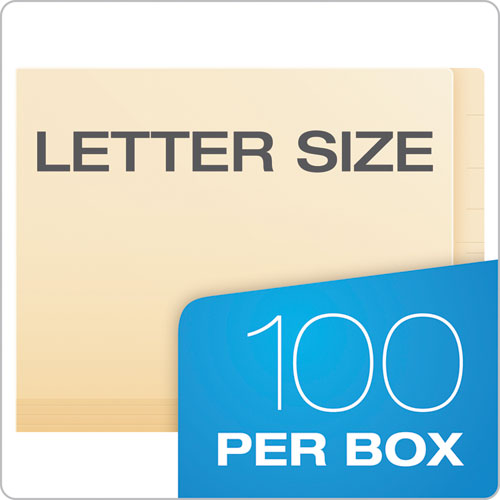 Manila Laminated Spine Shelf File Folders, Straight Tabs, Letter Size, Manila, 50/box.