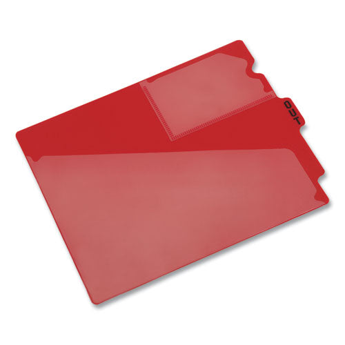 Colored Poly Out Guides With Center Tab, 1/3-cut End Tab, Out, 8.5 X 11, Red, 50/box.