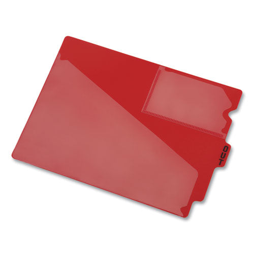 Colored Poly Out Guides With Center Tab, 1/3-cut End Tab, Out, 8.5 X 11, Red, 50/box.