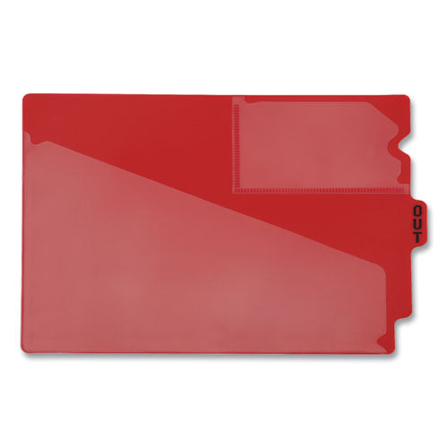 Colored Poly Out Guides With Center Tab, 1/3-cut End Tab, Out, 8.5 X 11, Red, 50/box.