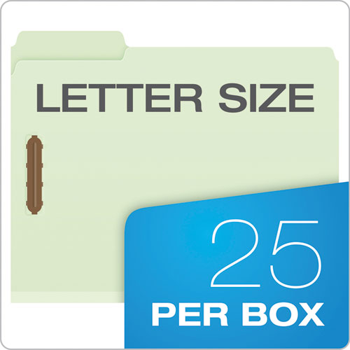 Heavy-duty Pressboard Folders With Embossed Fasteners, 1/3-cut Tabs, 3" Expansion, 2 Fasteners, Letter Size, Green, 25/box.