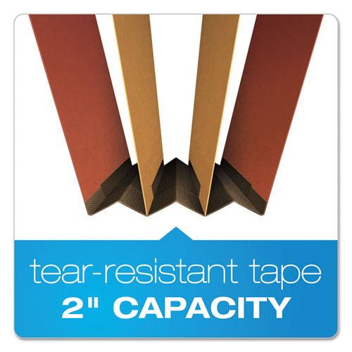 Six-section Pressboard Classification Folders,2" Expansion, 2 Dividers, 6 Fasteners, Legal Size, Red Exterior, 10/box