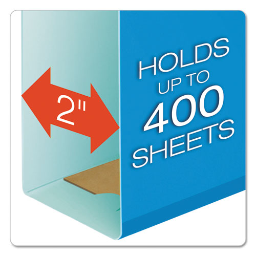 Extra Capacity Reinforced Hanging File Folders With Box Bottom, 2" Capacity, Letter Size, 1/5-cut Tabs,.Blue, 25/box