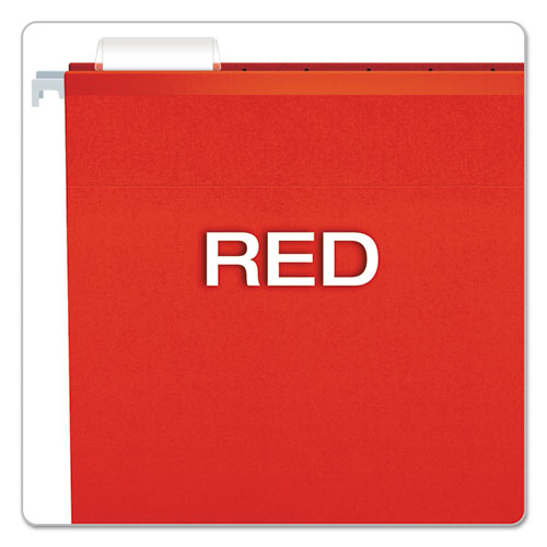 Extra Capacity Reinforced Hanging File Folders With Box Bottom, 2" Capacity, Letter Size, 1/5-cut Tabs, Red, 25/box.