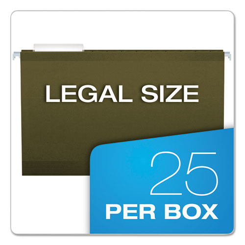 Reinforced Hanging File Folders With Printable Tab Inserts, Legal Size, 1/3-cut Tabs, Standard Green, 25/box.
