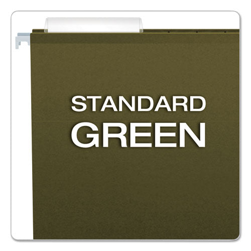 Reinforced Hanging File Folders With Printable Tab Inserts, Legal Size, 1/3-cut Tabs, Standard Green, 25/box.