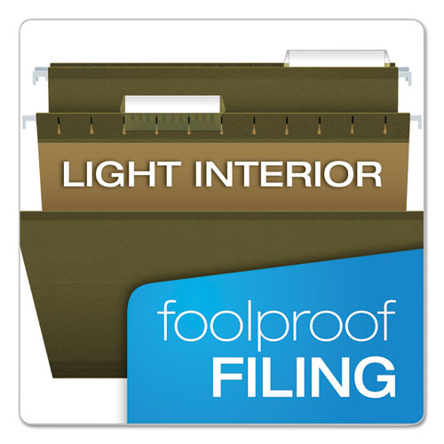 Reinforced Hanging File Folders With Printable Tab Inserts, Legal Size, 1/3-cut Tabs, Standard Green, 25/box.