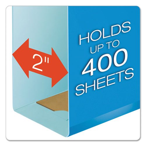 Extra Capacity Reinforced Hanging File Folders With Box Bottom,2" Capacity, Legal Size, 1/5-cut Tabs, Blue, 25/box