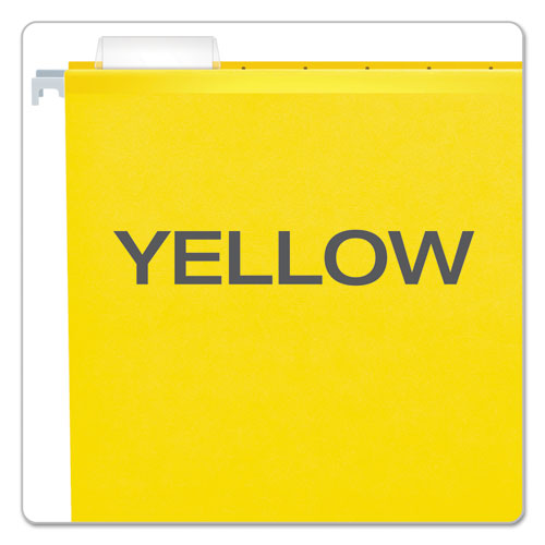 Extra Capacity Reinforced Hanging File Folders With Box Bottom, 2" Capacity, Legal Size, 1/5-cut Tabs, .Yellow, 25/box