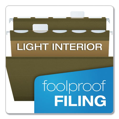 Ready-tab Reinforced Hanging File Folders, Legal Size, 1/6-cut Tabs, Standard Green, 25/box.