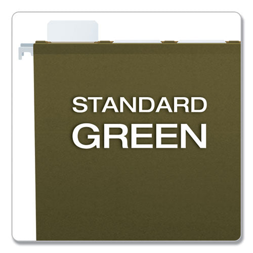 Ready-tab Reinforced Hanging File Folders, Letter Size, 1/3-cut Tabs, Standard Green, 25/box.