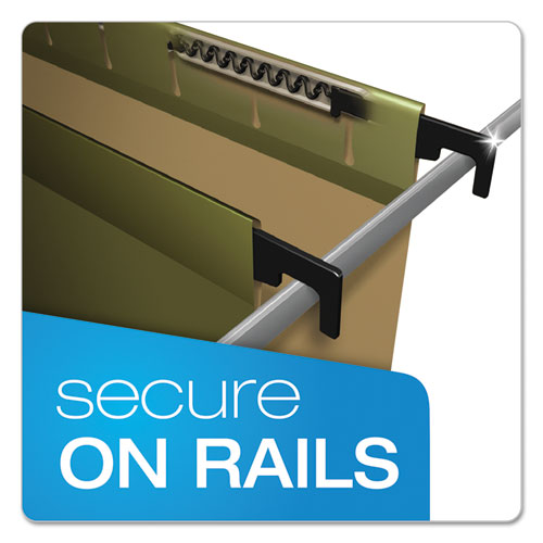 Extra-capacity Surehook Hanging Folders, 2" Capacity, Letter Size, 1/5-cut Tabs, Standard Green, 20/bo.x