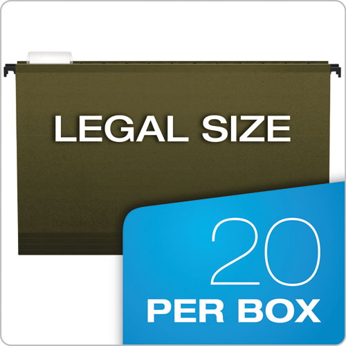 Surehook Hanging Folders, Legal Size, 1/5-cut Tabs, Standard Green, 20/box