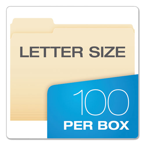 Smartshield Top Tab File Folders, 1/3-cut Tabs: Assorted, Letter Size, Manila, 100/box.