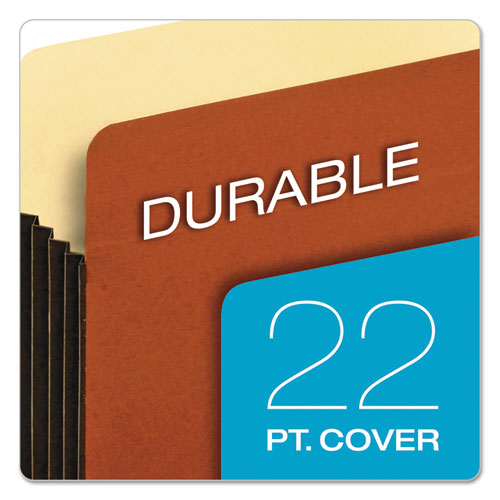 File Pocket With Tyvek, 5.25" Expansion, Letter Size, Redrope, 10/box.