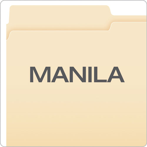 Manila File Folders, 1/2-cut Tabs: Assorted, Letter Size, 0.75" Expansion, Manila, 100/box
