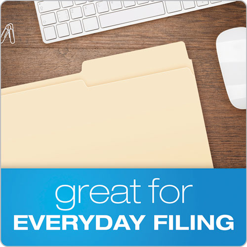 Manila File Folders, 1/2-cut Tabs: Assorted, Letter Size, 0.75" Expansion, Manila, 100/box.